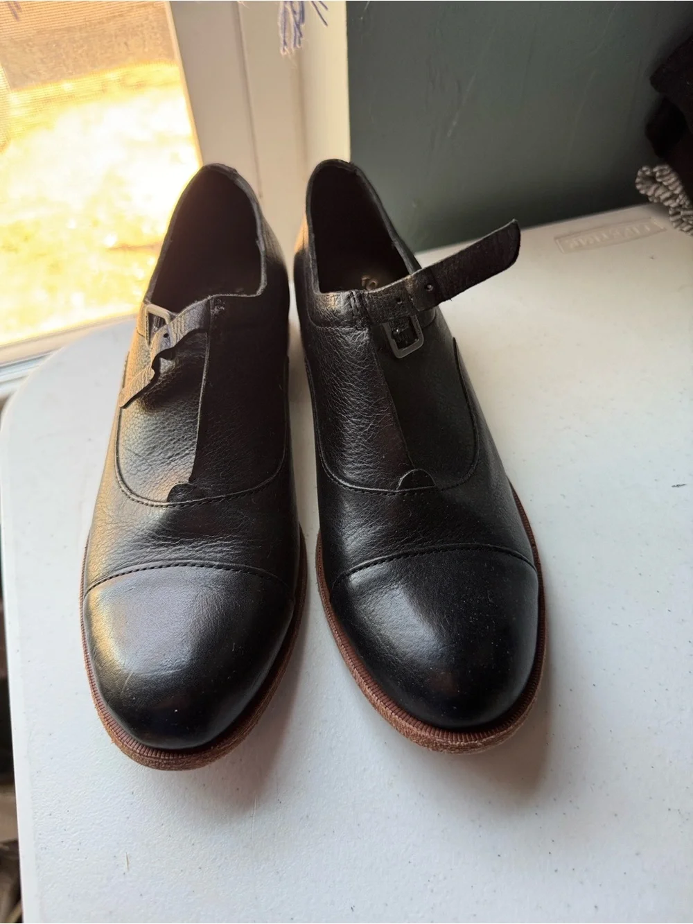 Kork-ease Classic Black Leather Mary Jane Oxfords - Women's Low Heel